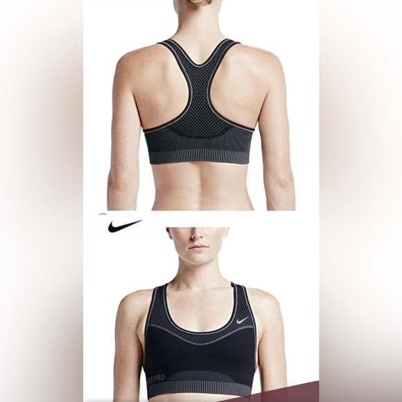 🛑SOLD Nike Sports Bra Black Dri-Fit Pro Classic Hypercool Limitless Large - Picture 3 of 8